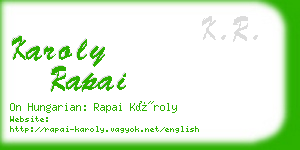 karoly rapai business card